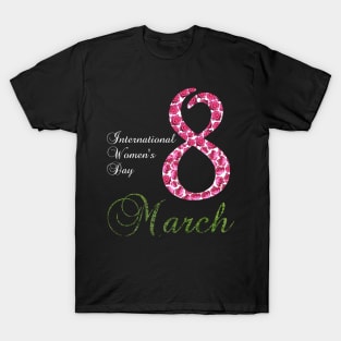 International Women's Day Pansy Flower March 8th 2023 T-Shirt